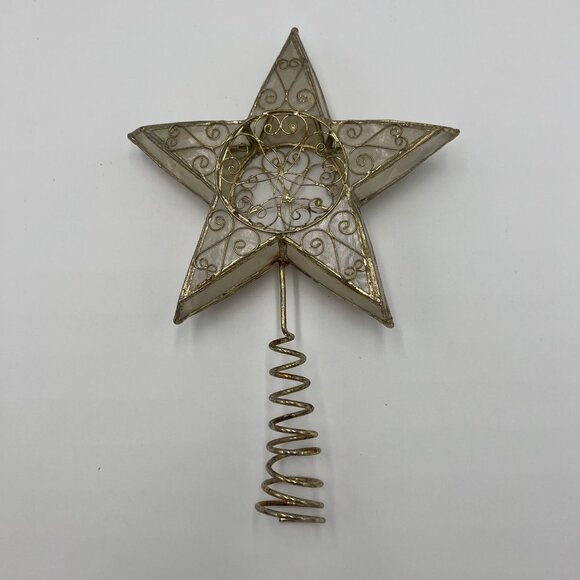 Vintage Gold Wire Star Tree Topper 8" - Picture 2 of 3